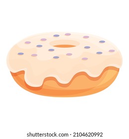Donut food icon cartoon vector. Sugar cake. Sweet cream