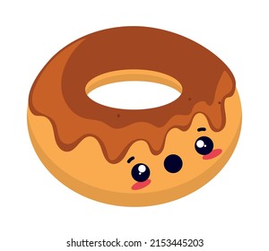 donut food kawaii icon isolated