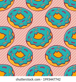 donut food seamless pattern vector illustration 