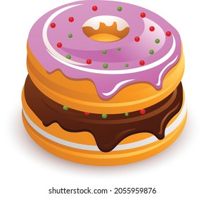 Donut food vector and illustration