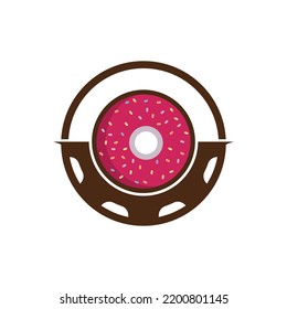 Donut gear vector logo design. Bakery logo design concept.	