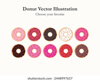 donut glaze caricatura Vector pastelería icono panadería menú ilustración azúcar horneado postre comida de verano