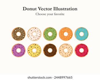 donut glaze caricatura Vector pastelería icono panadería menú ilustración azúcar horneado postre comida de verano