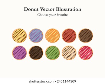 donut glaze cartoon vector pastry icon bakery menu illustration sugar baked dessert food summer eat