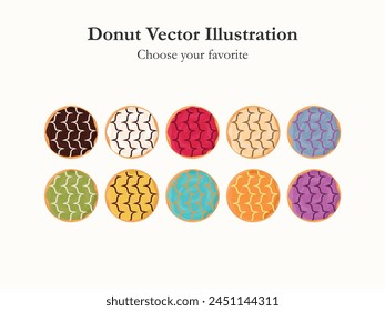 donut glaze cartoon vector pastry icon bakery menu illustration sugar baked dessert food summer eat