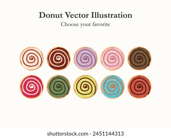donut glaze cartoon vector pastry icon bakery menu illustration sugar baked dessert food summer eat