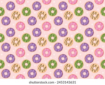 donut glaze cartoon vector pastry icon bakery menu illustration sugar baked dessert food summer eat
