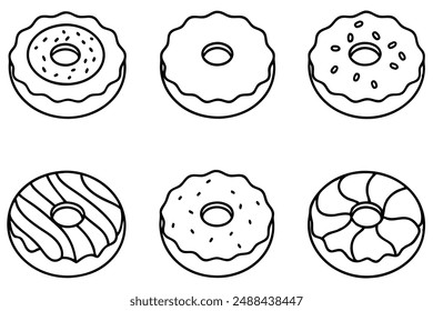 Donut Glaze Line Art Drawing