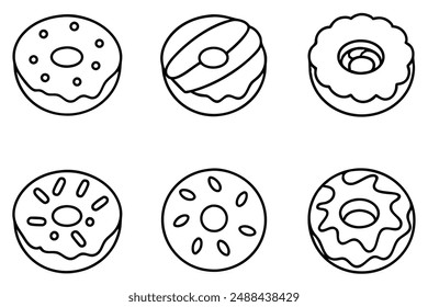 Donut Glaze Line Art Visualization