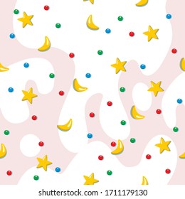 donut glaze with multicolored sprinkles seamless texture vector