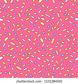 Donut glaze seamless pattern, flat design template, vector illustration