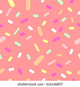 Donut glaze seamless pattern, flat design template, vector illustration
