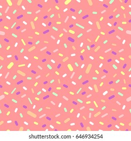 Donut glaze seamless pattern, flat design template, vector illustration