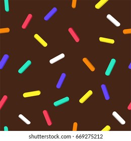 Donut glaze seamless pattern. Vector illustration.