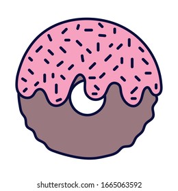 donut glazed chips sweet cartoon icon style design vector illustration