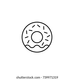 donut glazed snack line black icon
