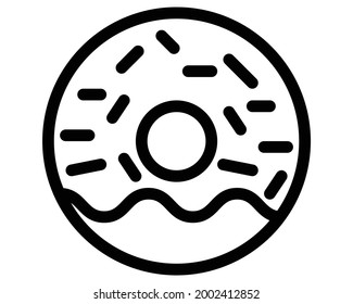 Donut Glazed Vector Icon Illustration 
