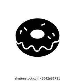 Donut with glossy glaze layer isolated on white background, sweet dessert