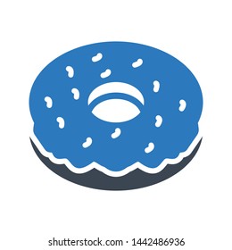 donut glyph color vector icon