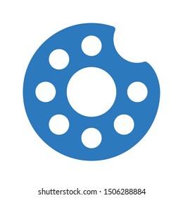 donut glyph colour vector icon