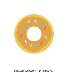 donut glyph flat vector icon