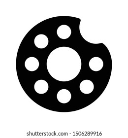 donut glyph flat vector icon