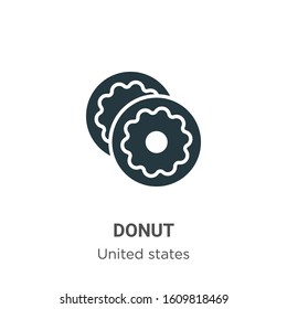 Donut glyph icon vector on white background. Flat vector donut icon symbol sign from modern united states collection for mobile concept and web apps design.