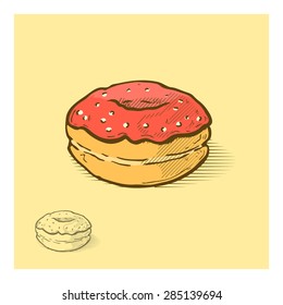 Donut, hand drawn illustration