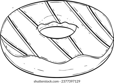 Handgezeichnete Illustration einzeln auf Donut