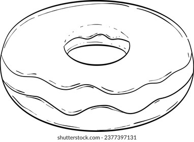 Handgezeichnete Illustration einzeln auf Donut