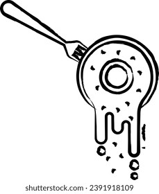 donut hand drawn vector illustration