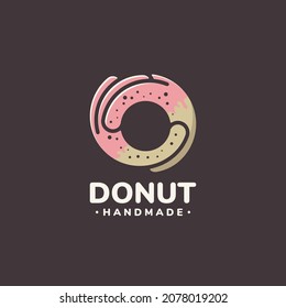 donut handmade logo flat illustration