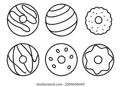 Donut Holes line art bite-sized donuts with a sweet coating