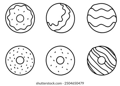 Donut Holes Line Art Mini Donuts mit einer leichten und flauschigen Textur