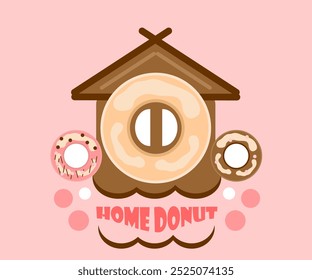 Donut Haus Design Ikone Vektor