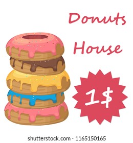 donut house, vector illustration