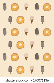 donut & ice cream vector/illustration /background