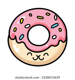 donut, icing, funny donut, cute donut, vector illustration