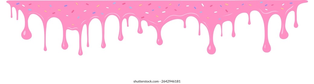 Donut icing. Sweet cream. Dripping icing texture.