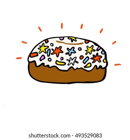 Donut. Icing. Vector art.