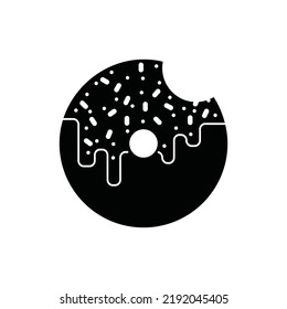 Icono de donut. Estilo relleno de negro. Se puede usar para web y móvil.