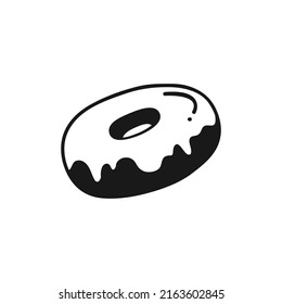 Donut icon, black line icon vector isolated on white background