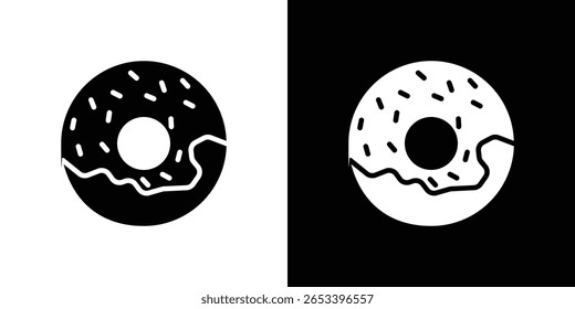 Donut icon black silhouette for web, and mobile app