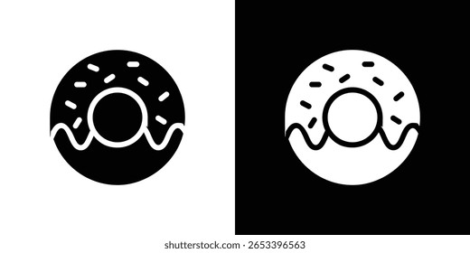 Donut icon black silhouette for web, and mobile app