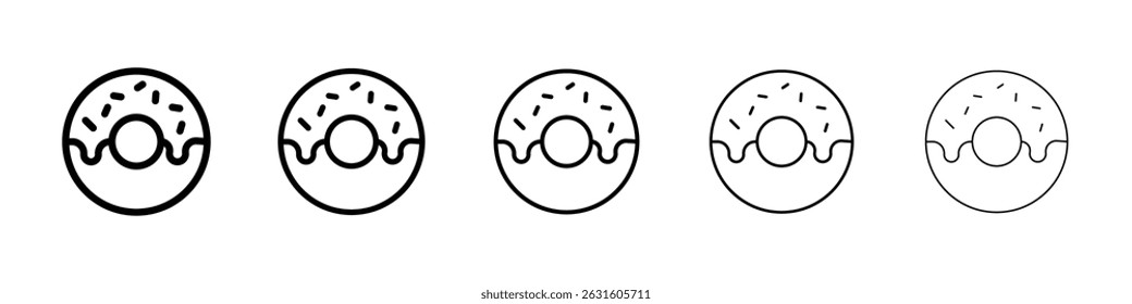 Donut icon in black. Vector illustration for graphic design