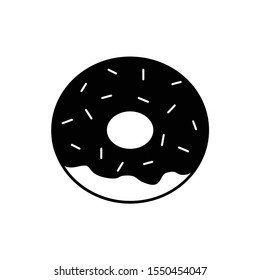 donut icon - black vector sign