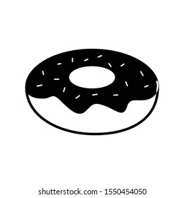 donut icon - black vector sign