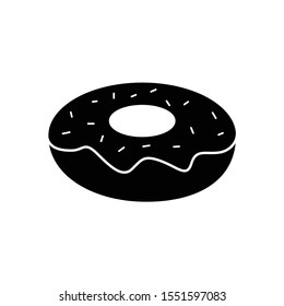donut icon - black vector sign