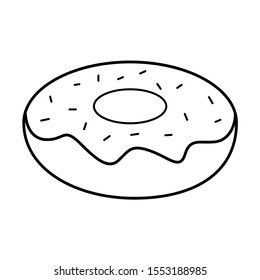 donut icon - black vector sign