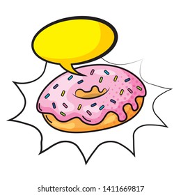 donut icon cartoon vector illustration